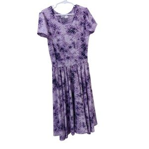 Dot dot smile kids Purple chevron zig zag Patterned Short Sleeve Dress size 8-10